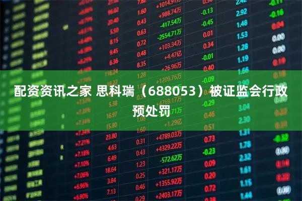 配资资讯之家 思科瑞（688053）被证监会行政预处罚